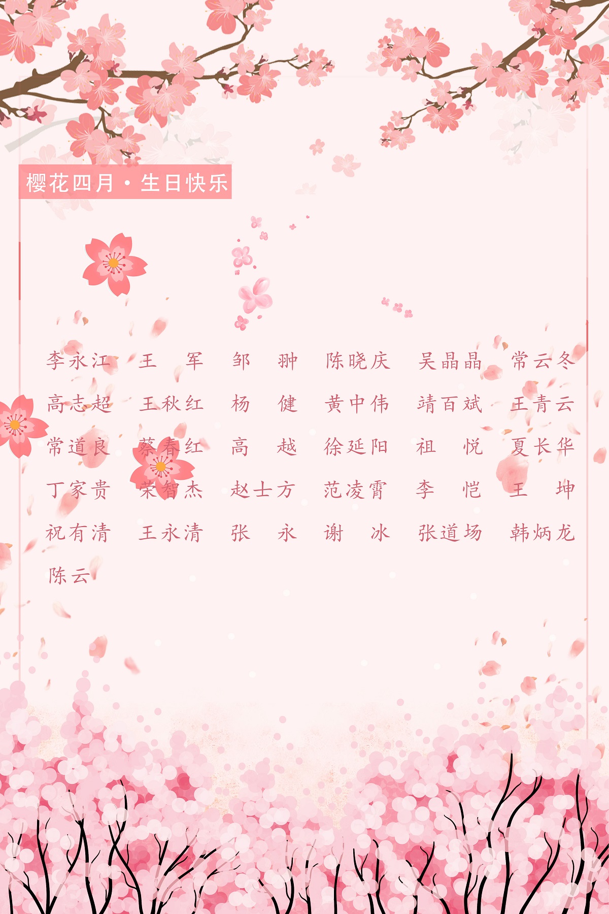 【生日祝?！抗ё?4月生日的員工生日快樂！