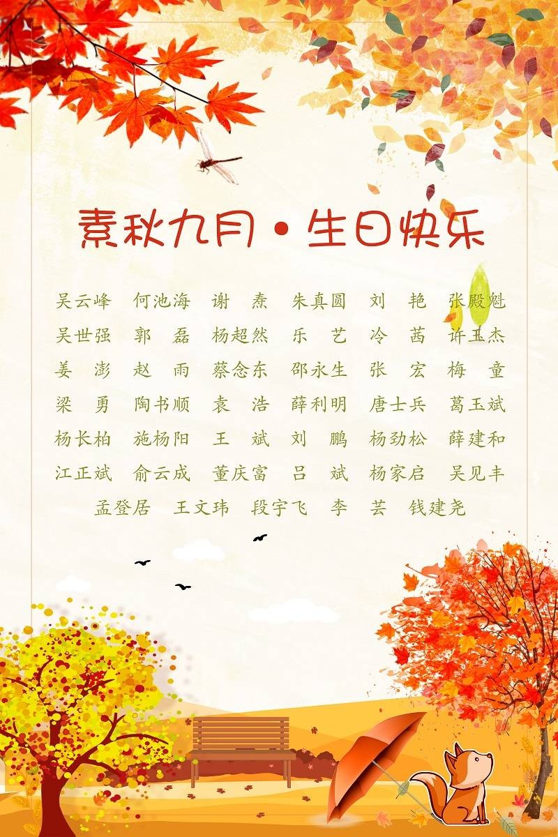 【生日祝?！抗ё?9月生日的員工生日快樂！
