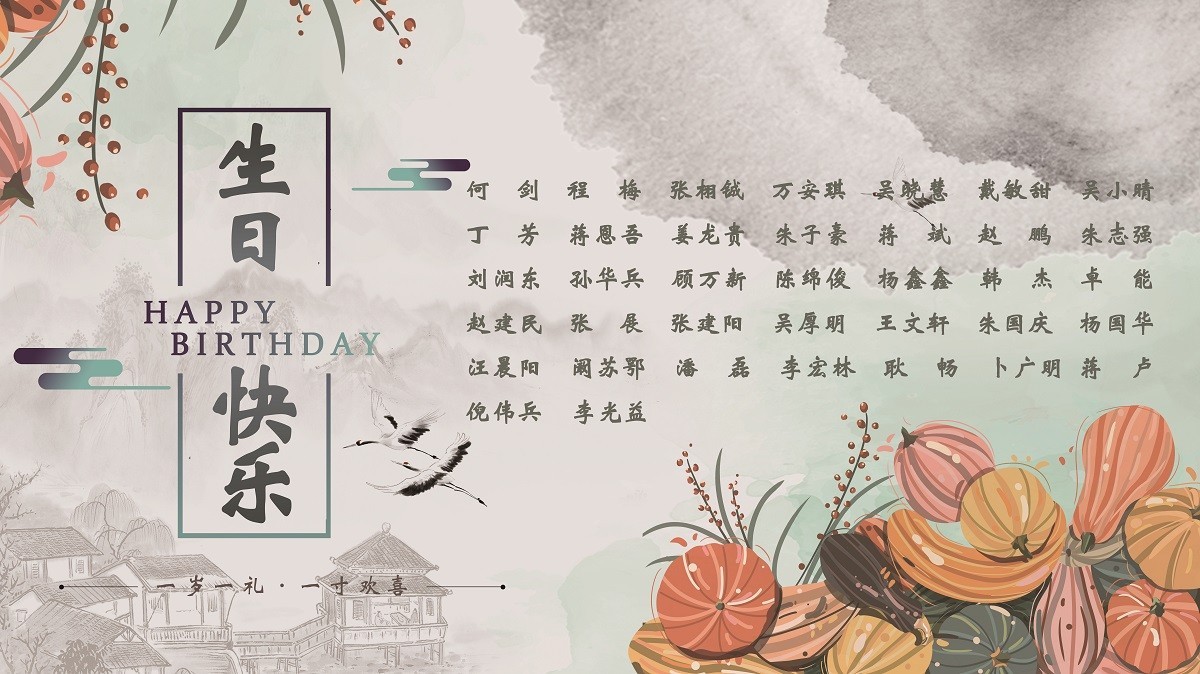 【生日祝?！抗ё?0月生日的員工生日快樂！